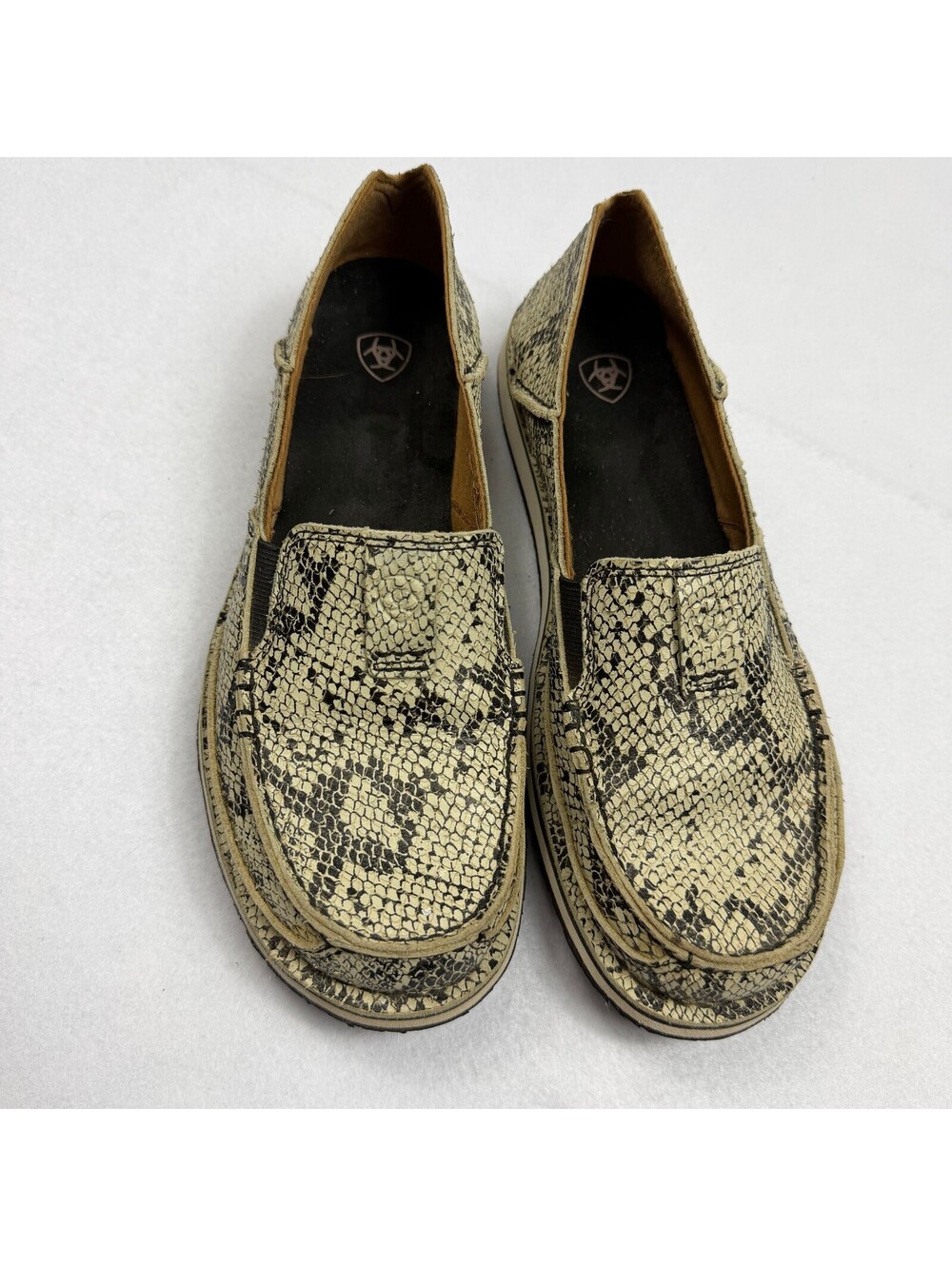 Ariat Cruiser Slip On Shoes Womens Size 8.5 Snake Print Leather Casual Loafers